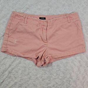 Light Pink Distressed Shorts J Crew Womens Size 2